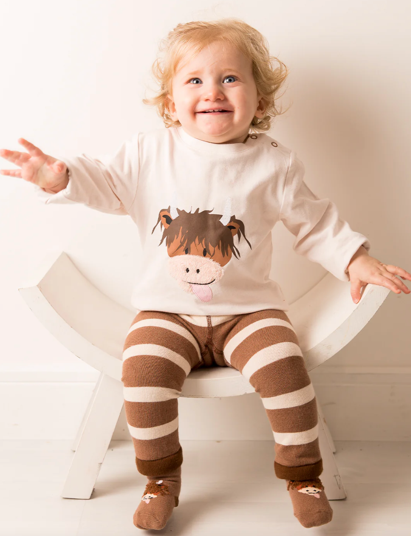 Neutral Highland Cow Leggings