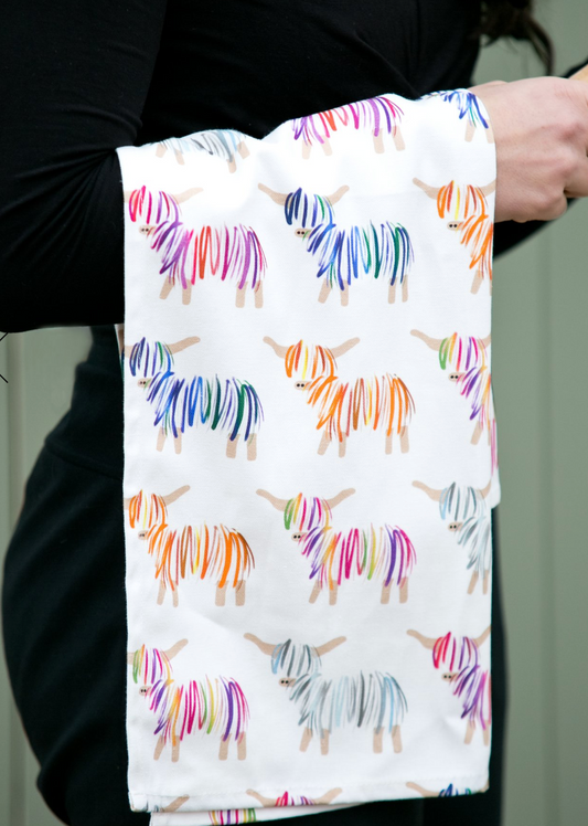 Highland Cow Tea Towel