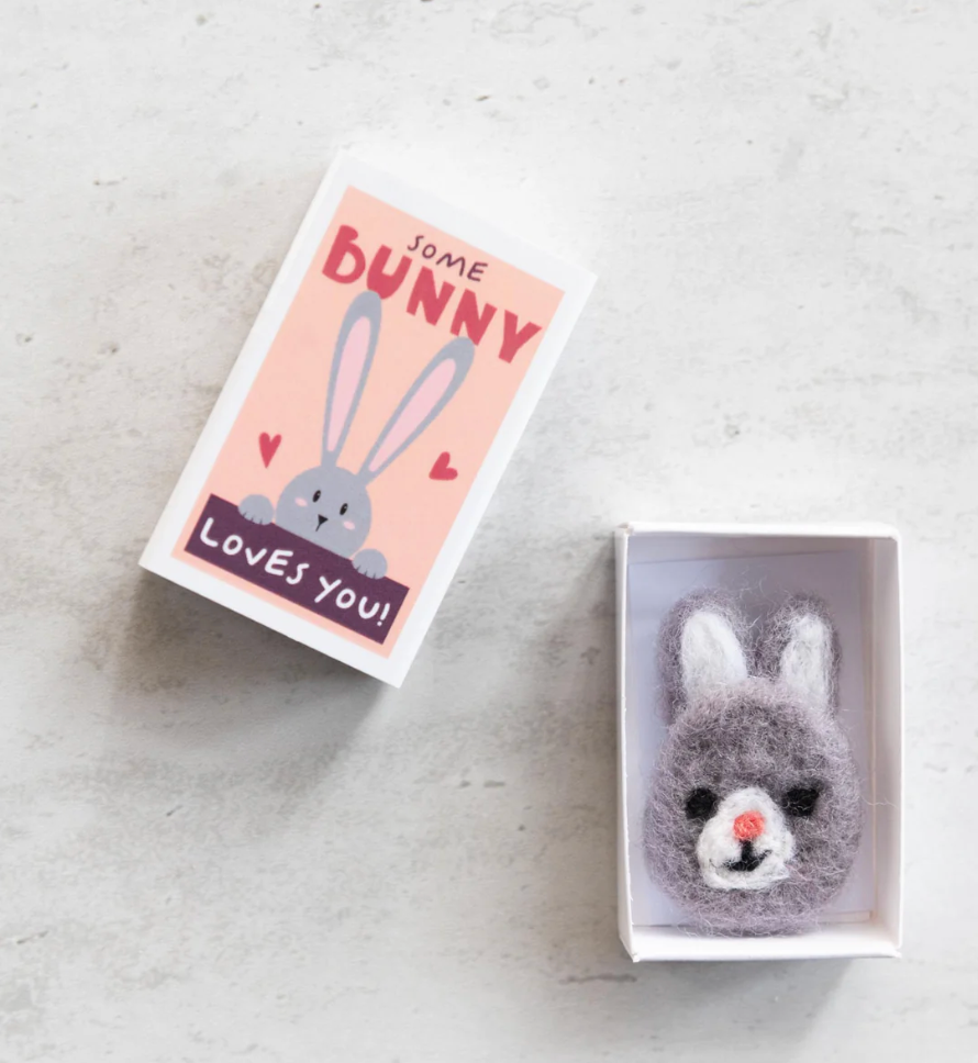 Some Bunny Loves You Wool Felt Rabbit In A Matchbox