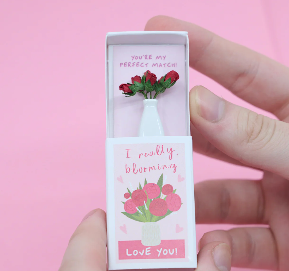 I Blooming Love You paper roses in a vase