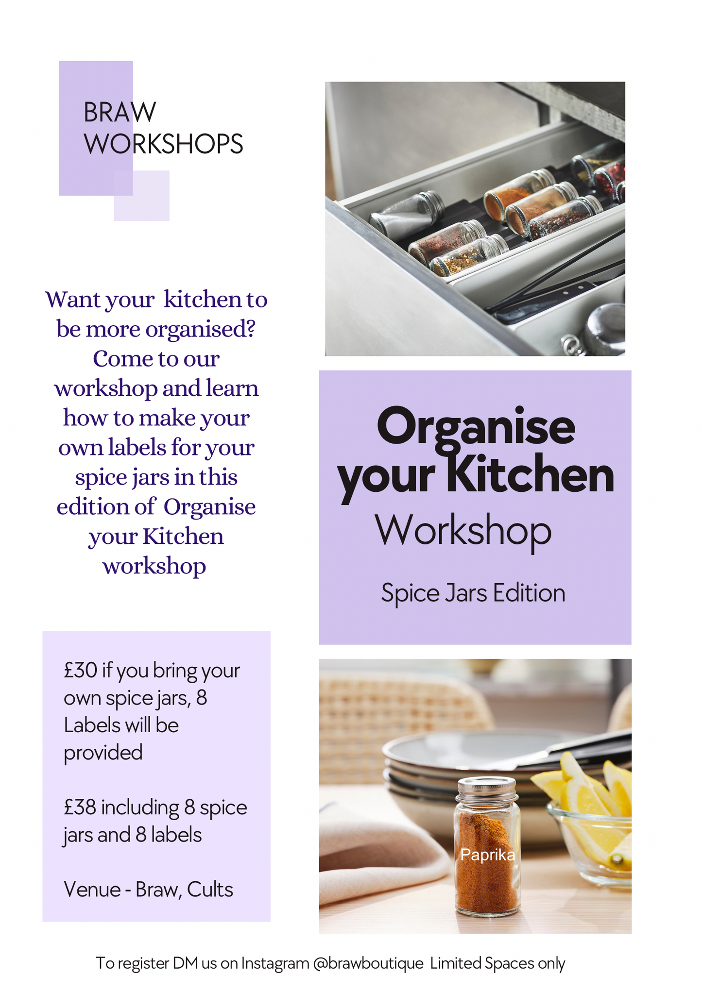Organise your kitchen - Spice Jars