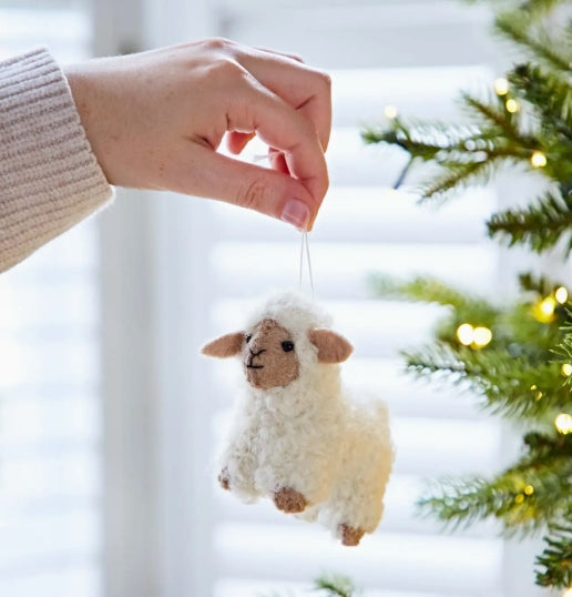Felt Sheep Christmas Decoration