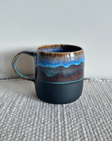 Handmade Ceramic Small Mug - Dark Sea
