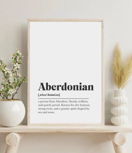 Aberdeen Aberdonian Unframed Print Scots Colourful Room Home Decor Scotland Themed Gift Scottish Souvenir
