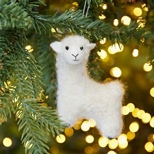 Felt Alpaca Christmas Decoration
