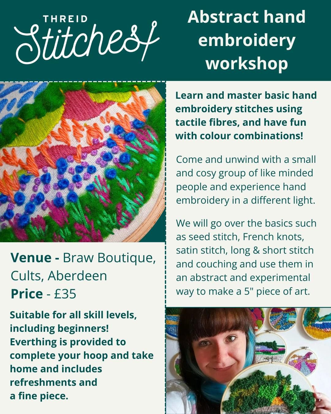 Abstract Hand Embroidery Workshop