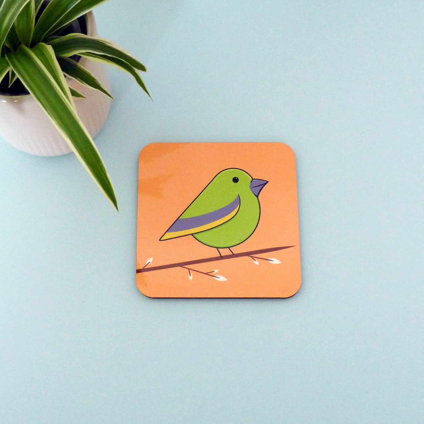 Gary the Greenfinch Coaster