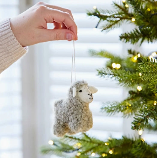 Felt Sheep Christmas Decoration
