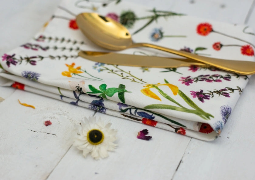 Wildflowers Allover Pattern Tea Towel