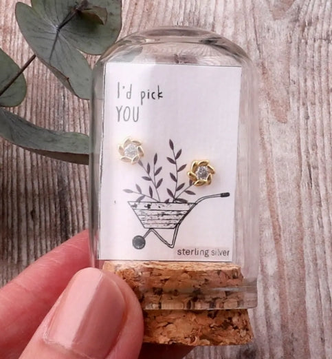 'i'd Pick You' Swirl Crystal Flower