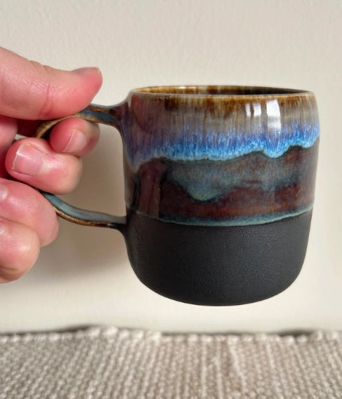 Handmade Ceramic Small Mug - Dark Sea