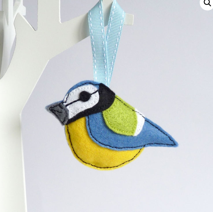 Betty the Blue Tit Felt Decoration