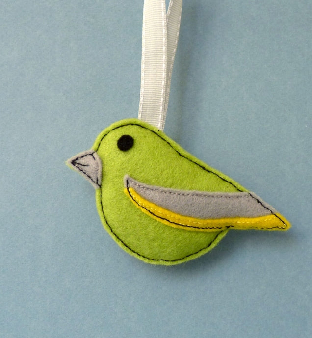 Gary the Greenfinch Felt Decoration