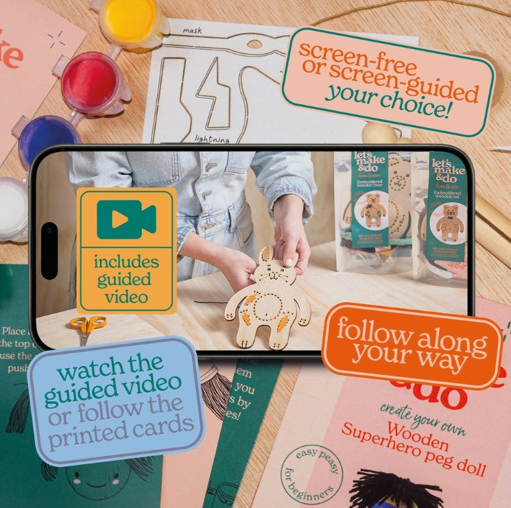 Create Your Own Superhero Wooden Peg Doll Kit