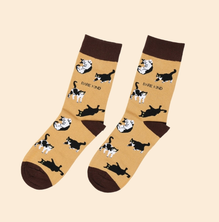 Brown Cats Socks