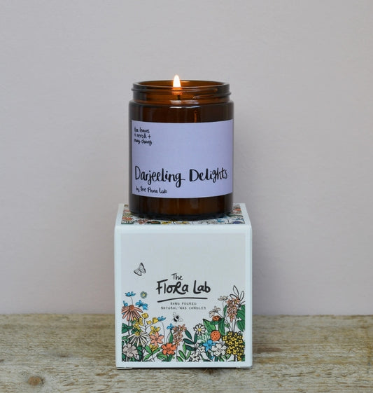 Darjeeling Delights Soy Wax Candle | Purple | Luxury Gift