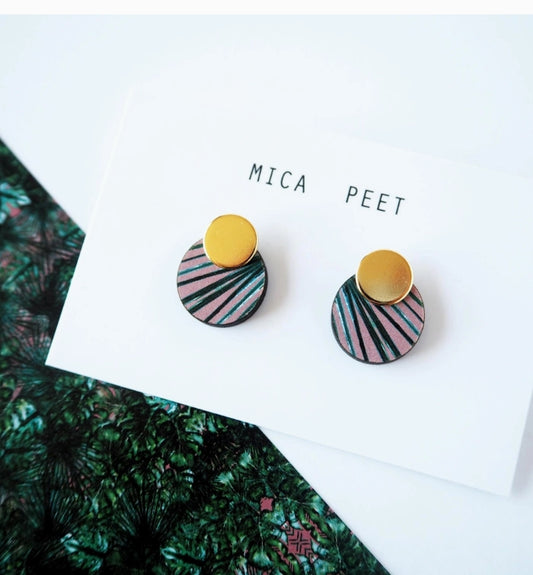 Geometric Palm Leaf Earrings