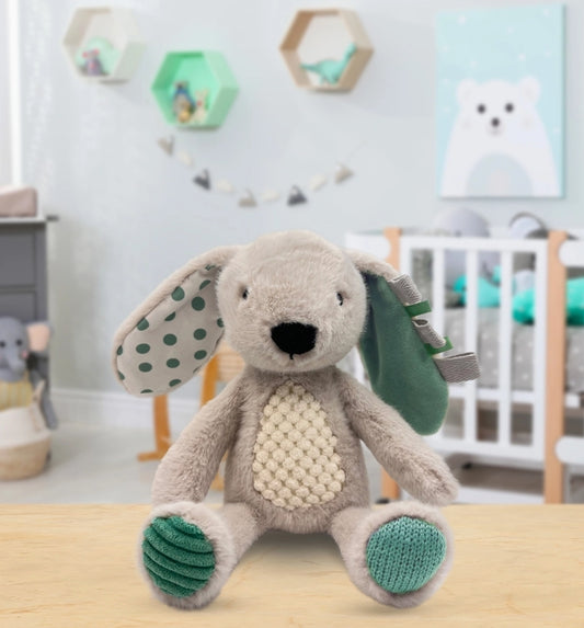 Sensory Snuggables Small Plush Bunny - Grey and Sage
