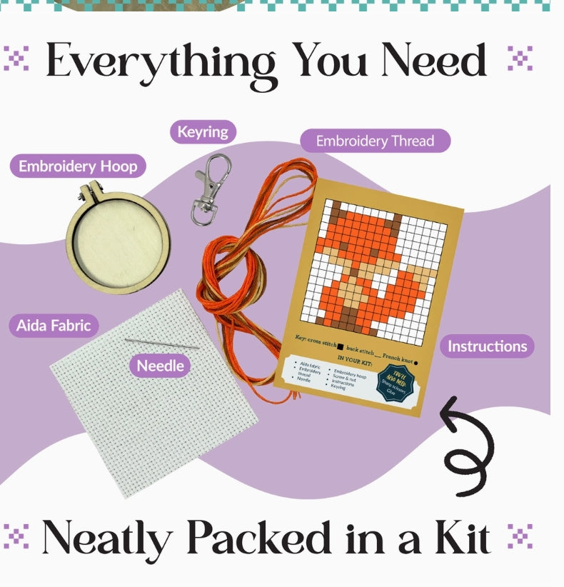 'for Fox Sake!' Mini Matchbox Cross Stitch Kit