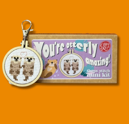 'you're Otterly Amazing!' Mini Matchbox Cross Stitch Kit