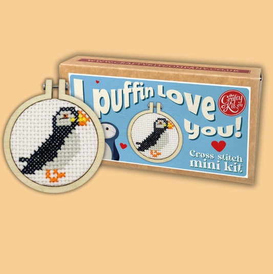 'i Puffin Love You!' Mini Matchbox Cross Stitch Kit