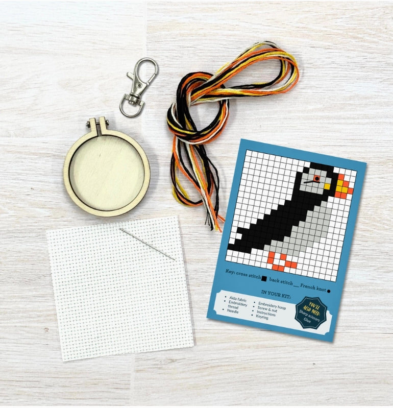 'i Puffin Love You!' Mini Matchbox Cross Stitch Kit