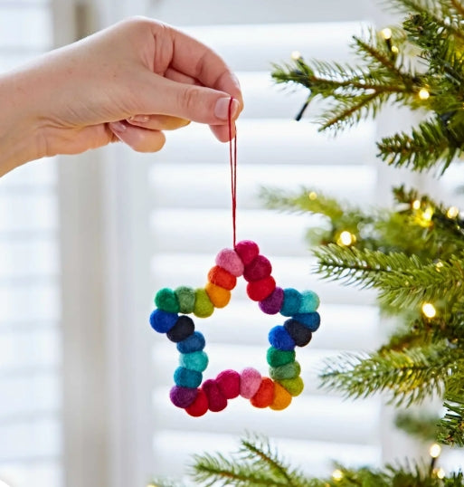 Felt Multicoloured Heart Hanging Decoration