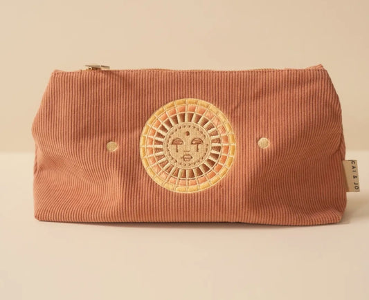 Medium Corduroy Pouch in Dusty Pink
