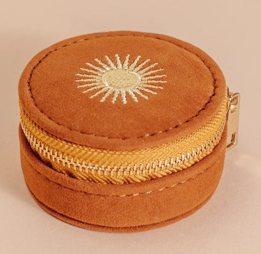 Mini Travel Jewellery Case in Burnt Orange
