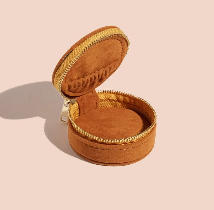 Mini Travel Jewellery Case in Burnt Orange