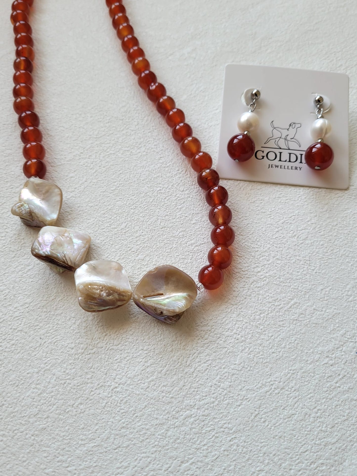 Red Agate Jewellery Set