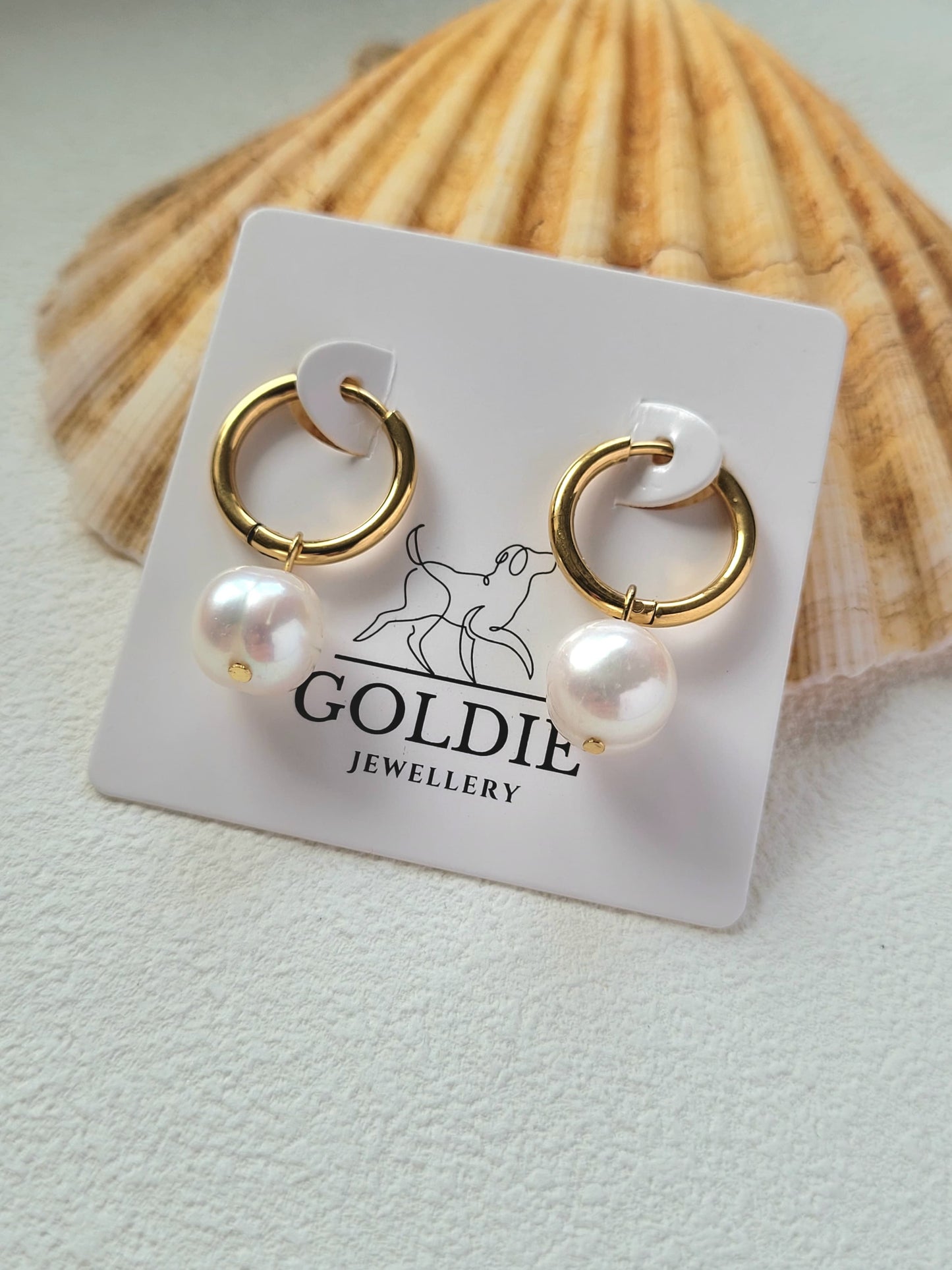 Classic Pearl Hoops