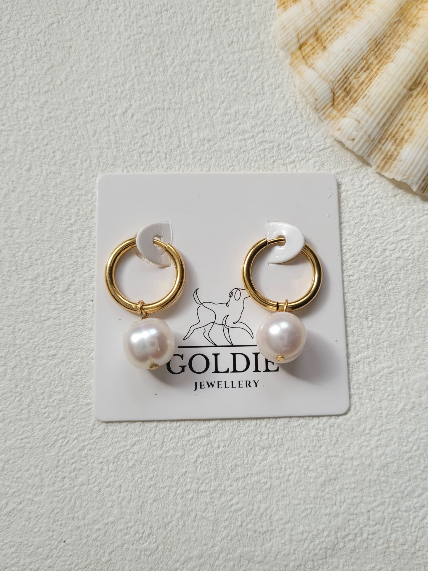 Classic Pearl Hoops