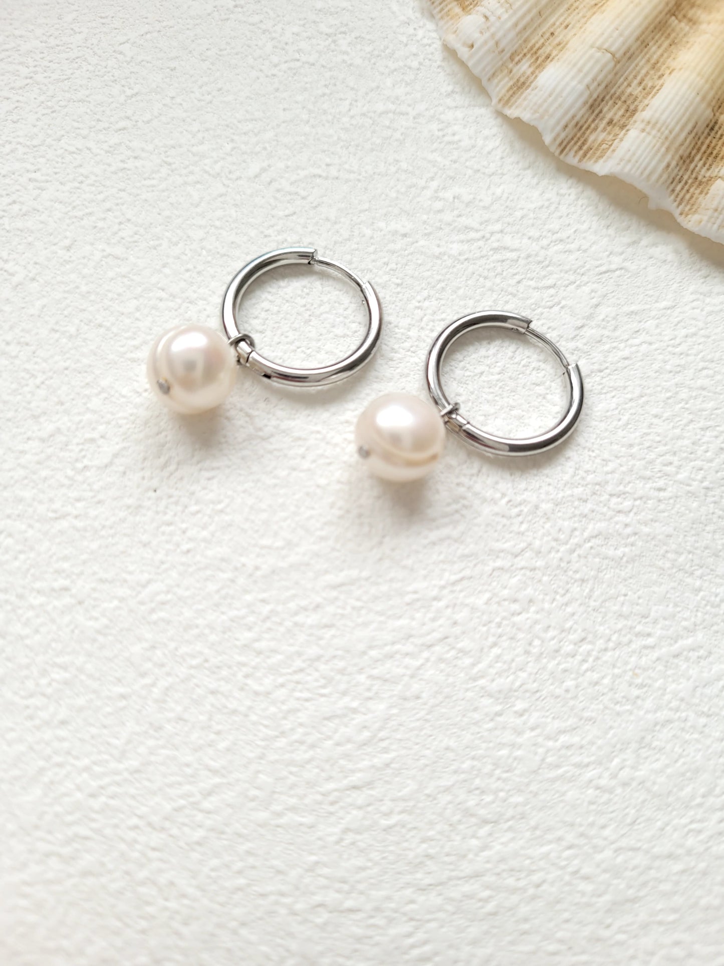 Classic Pearl Hoops
