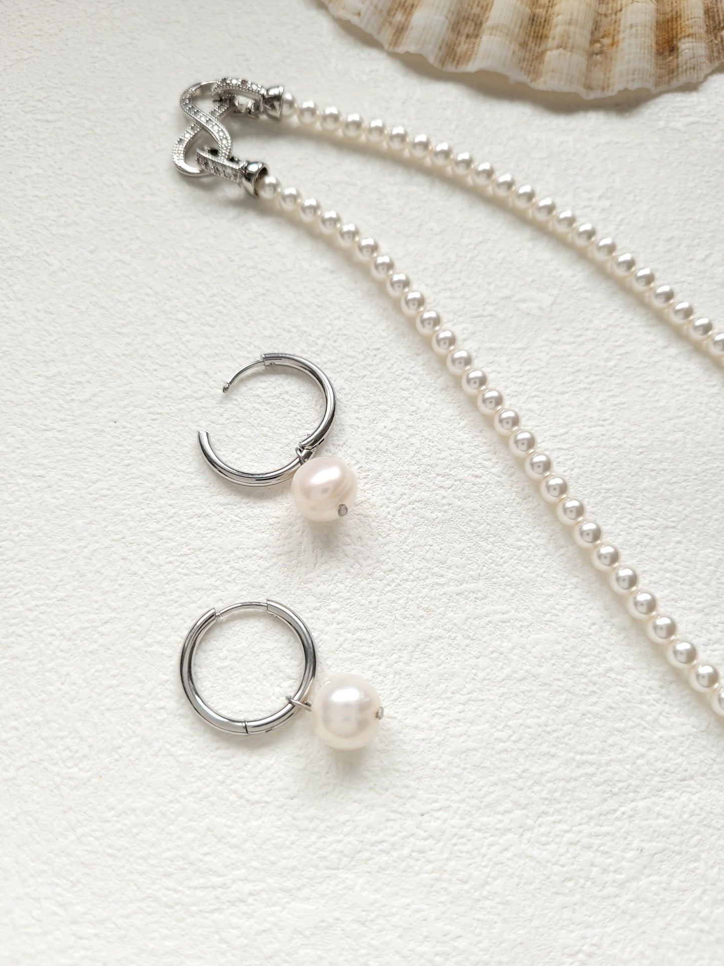Classic Pearl Hoops
