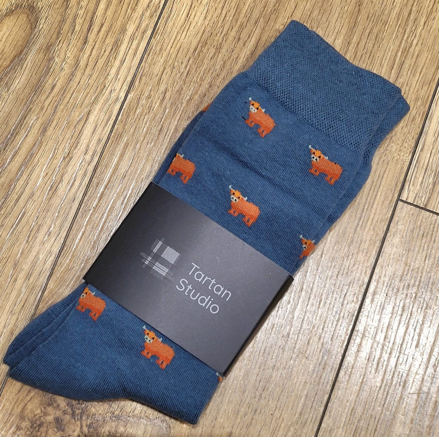 Highland Cow Socks (Blue)
